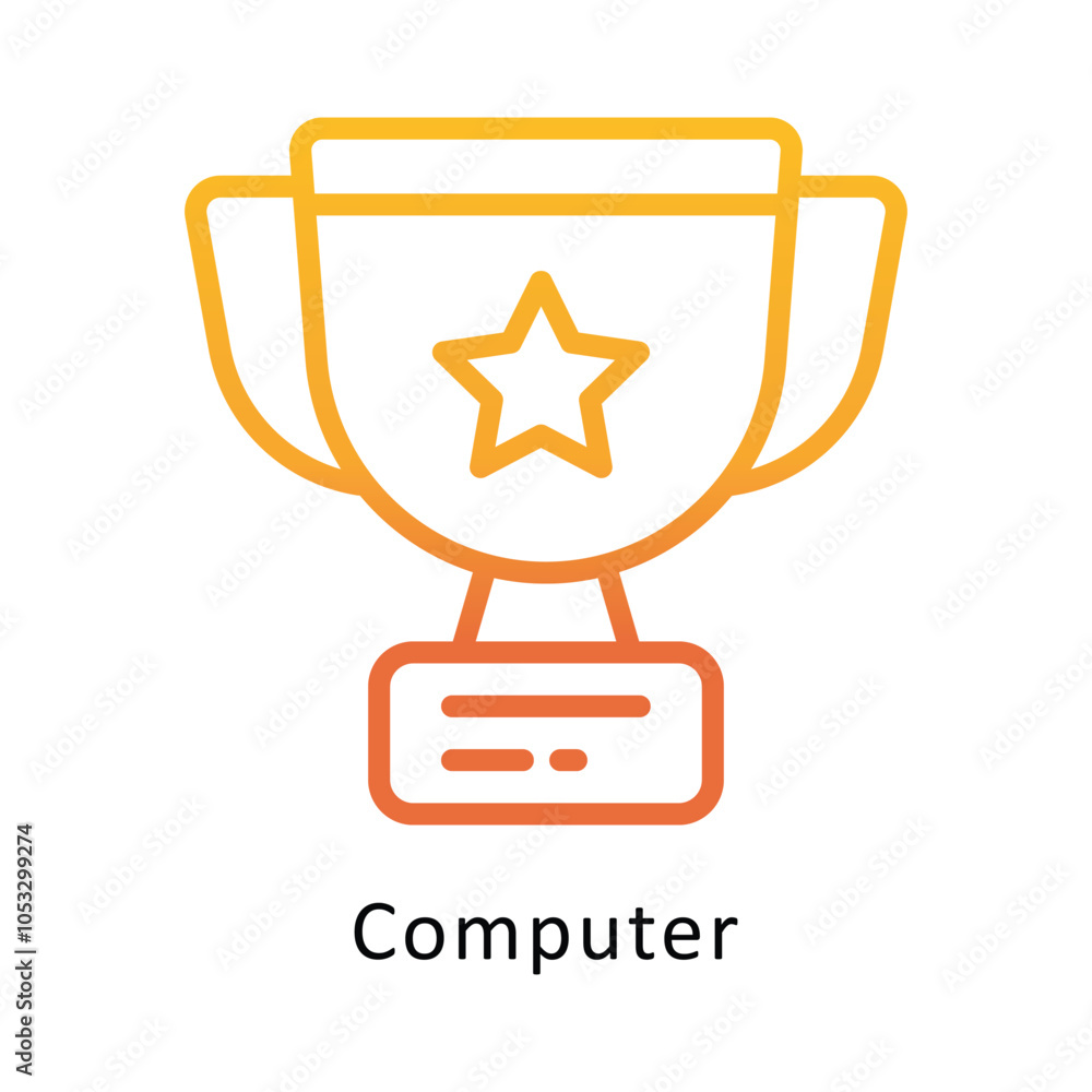 Poster trophy vector outline gradient design icon. workplace symbol on white background eps 10 file