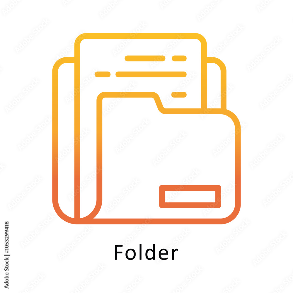 Aufkleber folder vector outline gradient design icon. workplace symbol on white background eps 10 file
