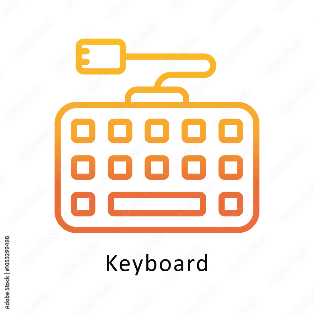 Aufkleber keyboard vector outline gradient design icon. workplace symbol on white background eps 10 file