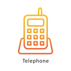Telephone vector Outline Gradient Design icon. Workplace Symbol on White background EPS 10 File