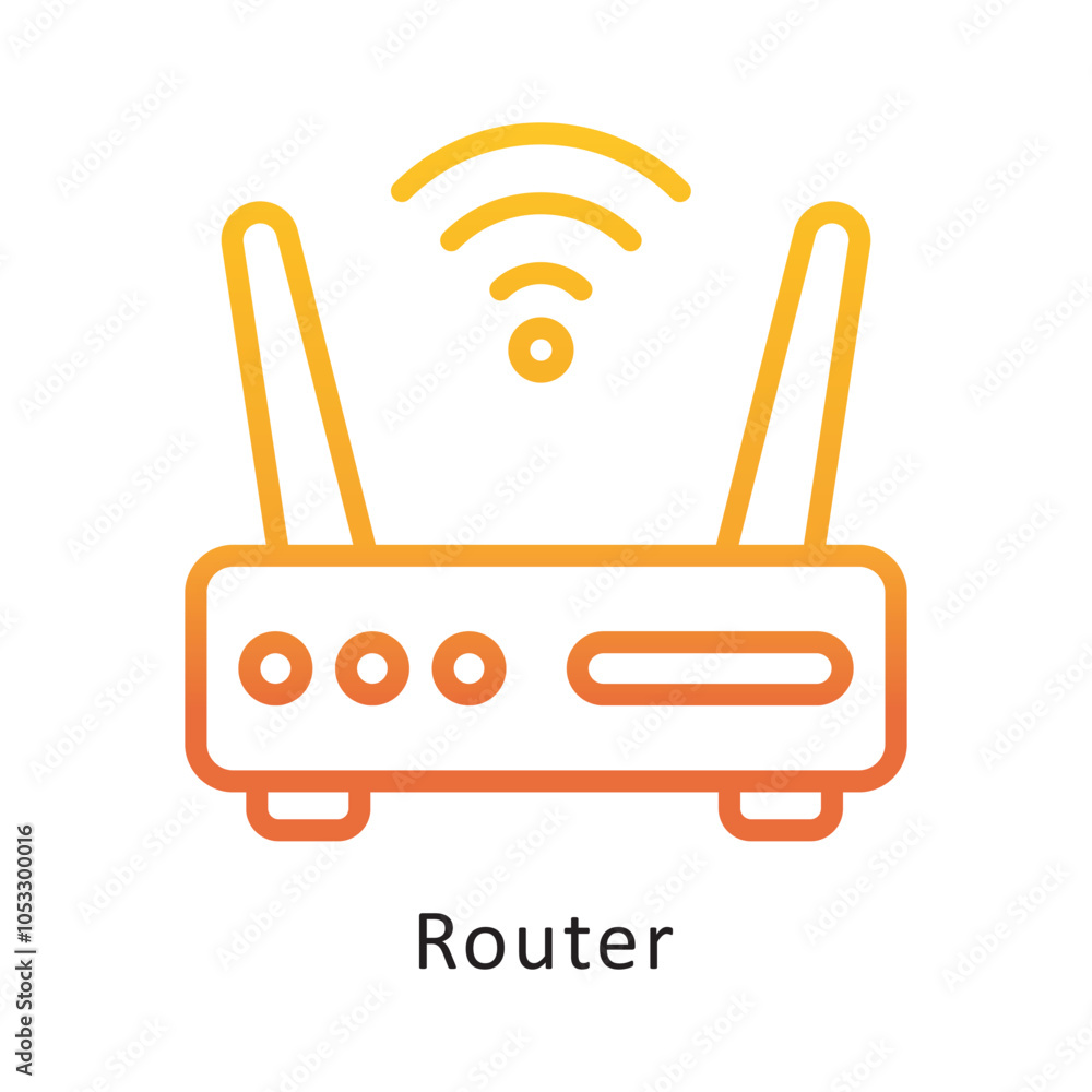 Poster router vector outline gradient design icon. workplace symbol on white background eps 10 file