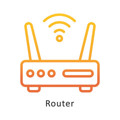 Router vector Outline Gradient Design icon. Workplace Symbol on White background EPS 10 File