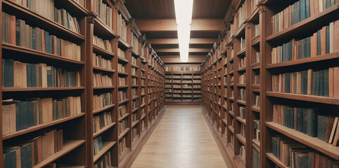 Fototapeta premium shelves of books in libraries