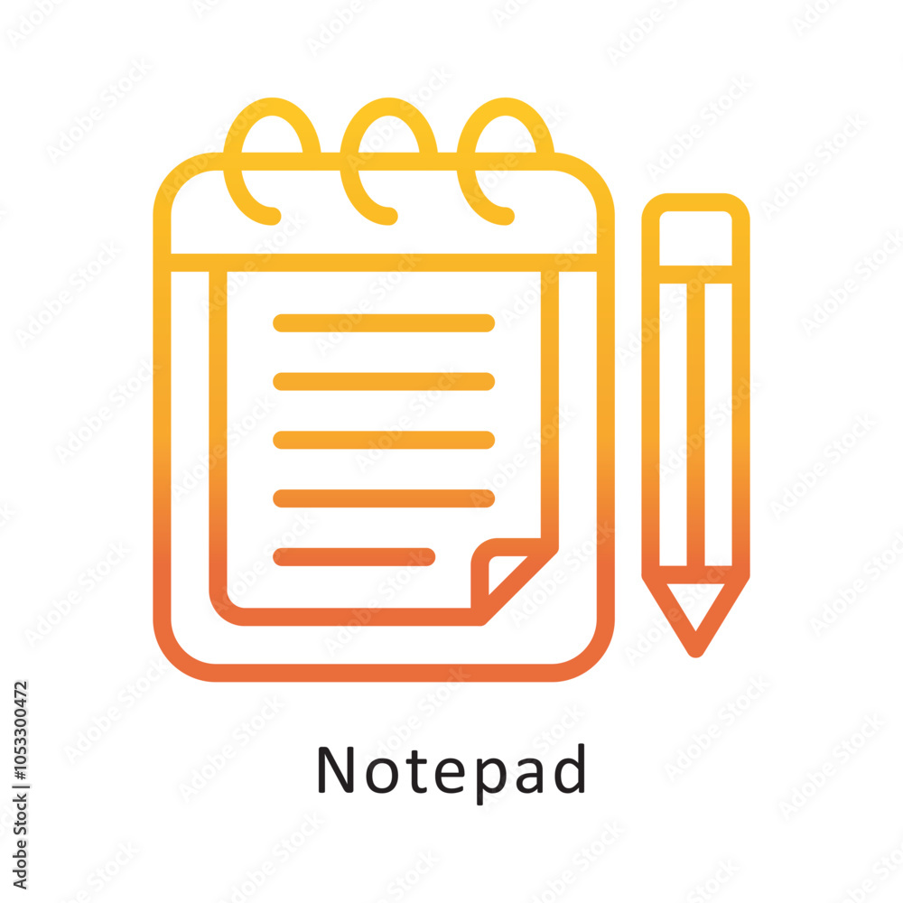 Poster notepad vector outline gradient design icon. workplace symbol on white background eps 10 file