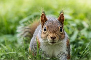 Obraz premium a bizarre squirrel stares at the camera