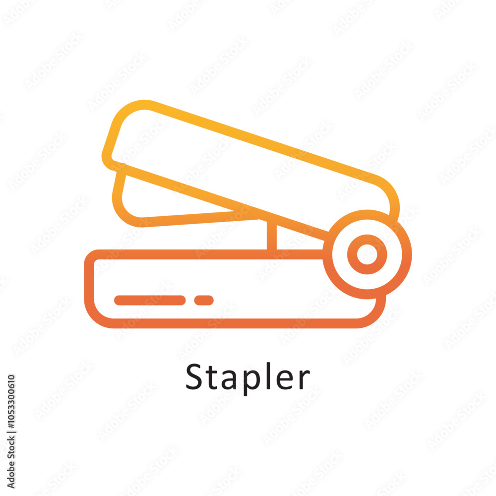 Poster stapler vector outline gradient design icon. workplace symbol on white background eps 10 file