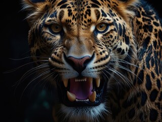 Naklejka premium Leopard Portrait Against a Colorful Background