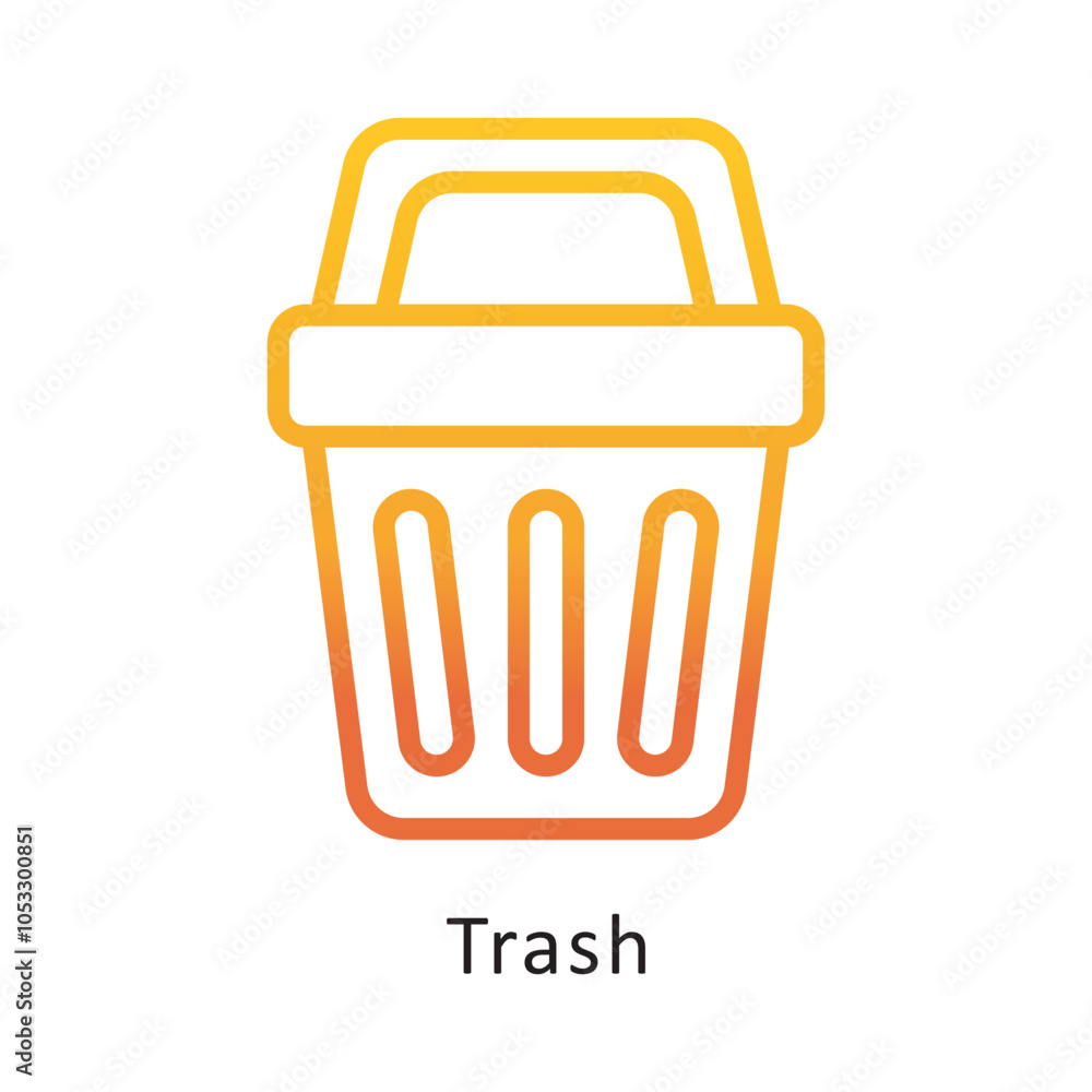 Poster trash vector outline gradient design icon. workplace symbol on white background eps 10 file