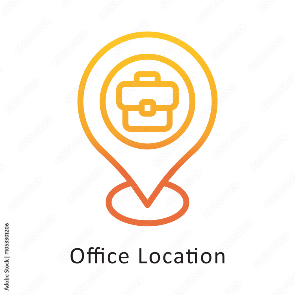 Aufkleber office location vector outline gradient design icon. workplace symbol on white background eps 10 fil