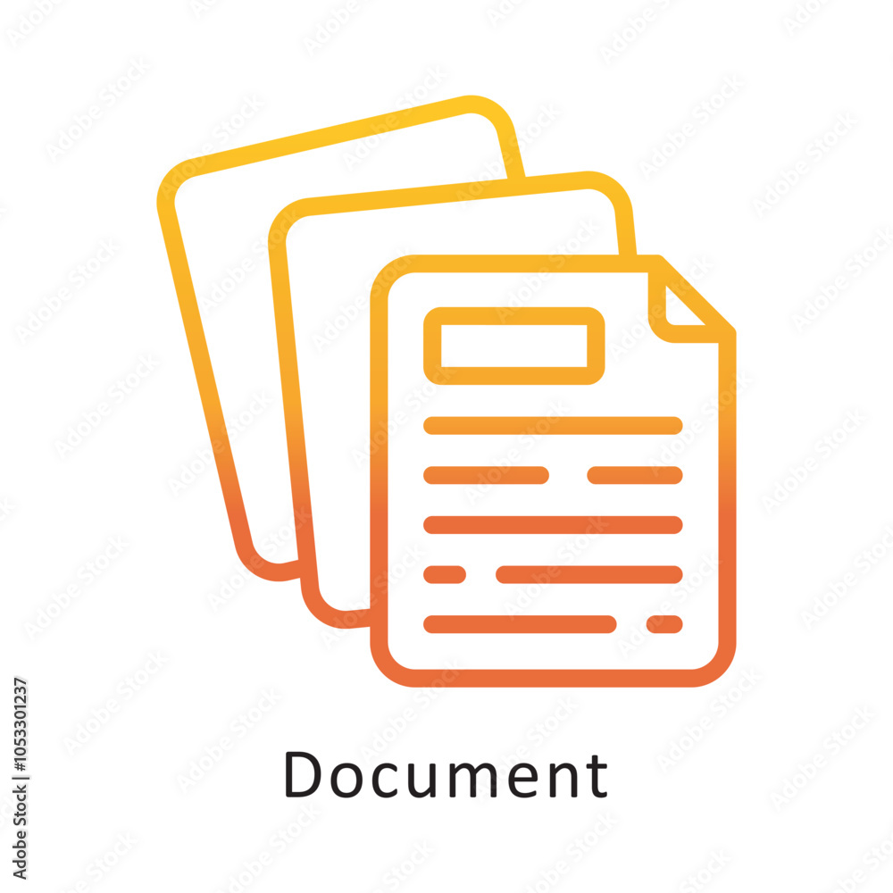 Poster document vector outline gradient design icon. workplace symbol on white background eps 10 file