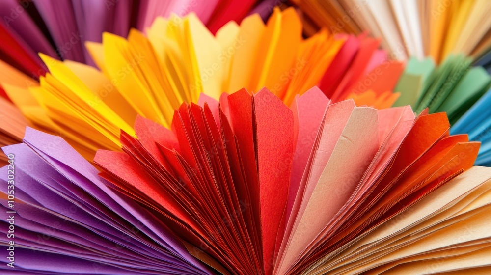 Aufkleber vibrant display of colorful paper folds showcasing artistic craftsmanship and creativity in design