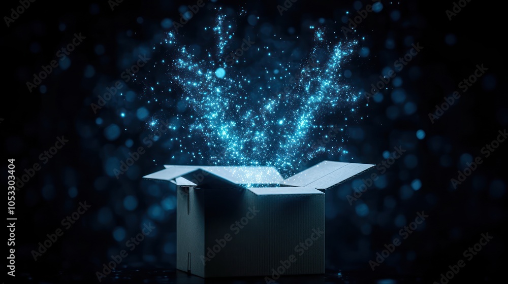 Aufkleber unleashing creativity a mysterious box of sparkling light and possibilities