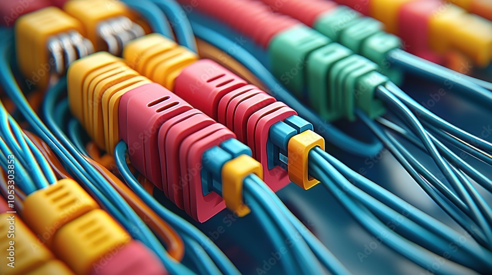 Poster Exploring the intricacies of colorful data cables and their importance in modern connectivity solutions