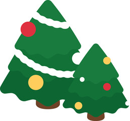 Christmas tree. Festive Christmas holiday season element. Flat design illustration.	