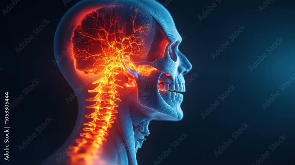 Aufkleber Exploring the intricacies of the human nervous system a visual representation of neural connectivity and structure