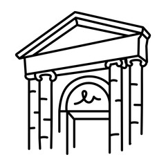 Orangerie museum icon in sketchy style 

