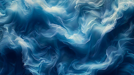 Obraz premium Abstract Blue and White Fabric Waves Background