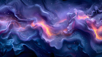 Fototapeta premium Abstract Background with Wavy Lines and Glitter