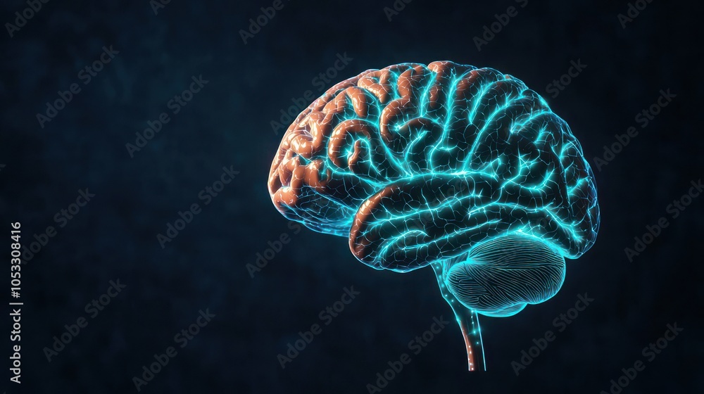 Fototapete Exploring the intricacies of the human brain an artistic representation of neural pathways and connectivity