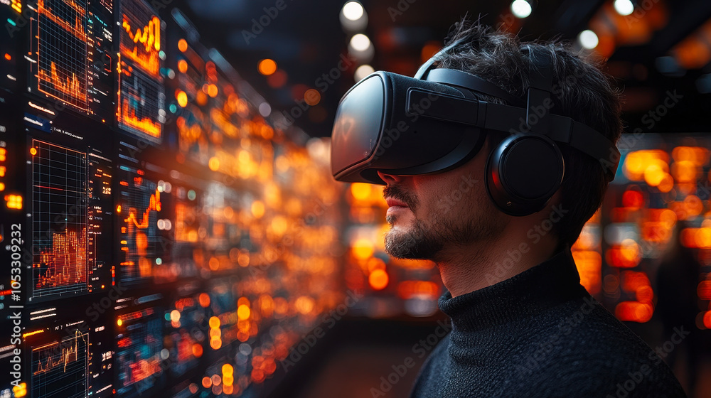 Poster immersive virtual reality finance: interactive 3d financial models and investment data visualization