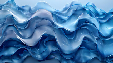 Abstract Blue 3D Wavy Background