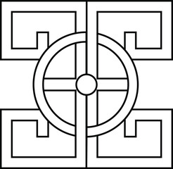 Isolated line Chinese ornamental element. Ethnic design element