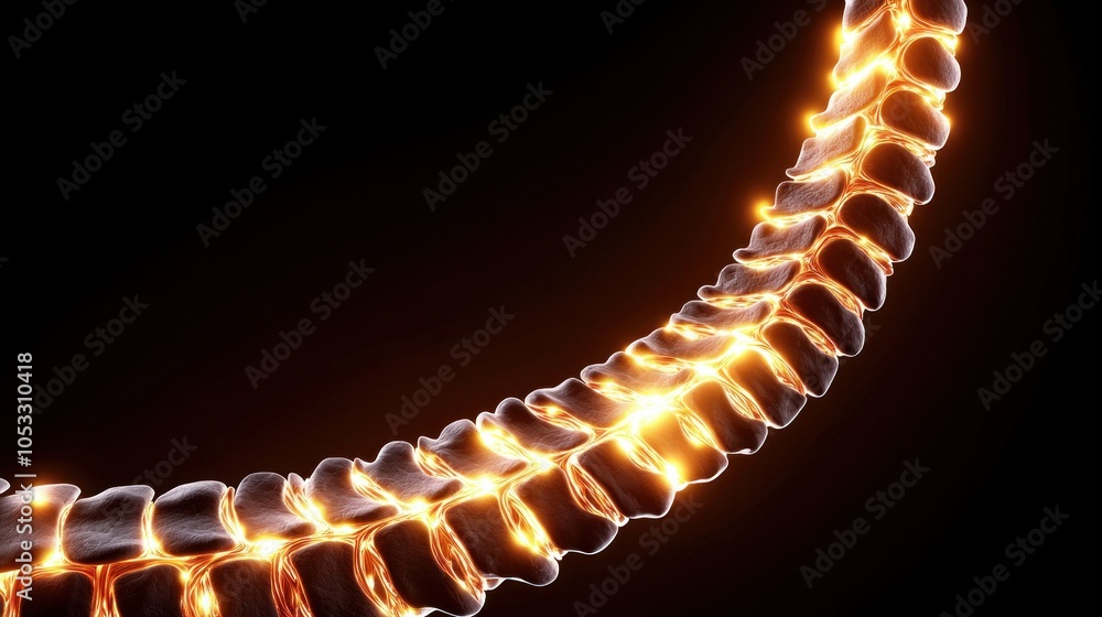 Poster illuminated spinal structure a fascinating glimpse into human anatomy and health insights