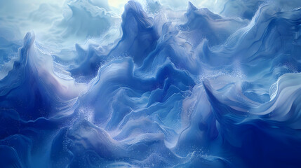 Abstract Blue and White Swirling Background