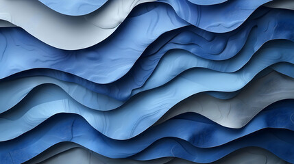Obraz premium Abstract Blue Wavy Background Illustration