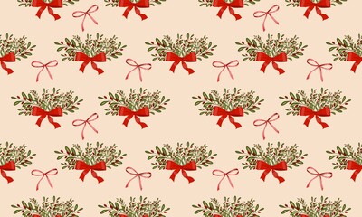Fototapeta premium Christmas seamless patternPerfect for holiday-themed projects, gift wrapping paper, greeting cards, and seasonal digital designs.