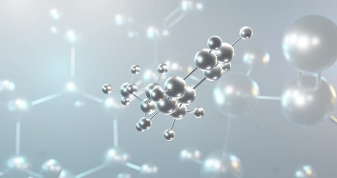 N-Methylphenethylamine rotating 3d molecule, molecular structure of neuromodulator, seamless video