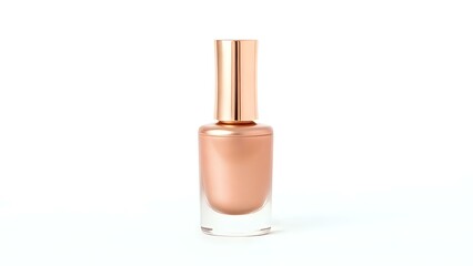 Rose Gold Nail Polish on White Background
