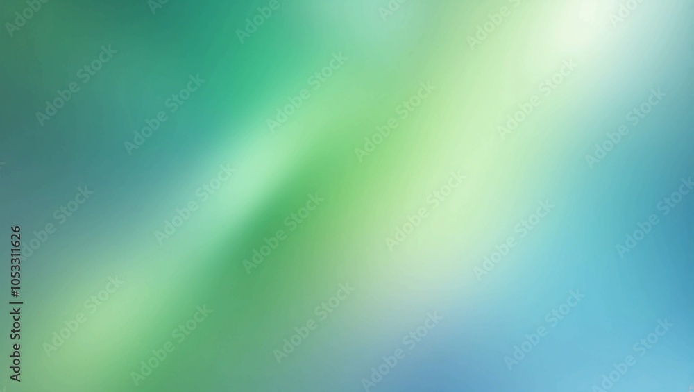 Aufkleber soft gradient of green and blue light with blurred edges, highlighting a calm flow of colors for unp