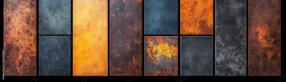 Poster textured panels a stunning display of industrial design and color variations for modern interiors