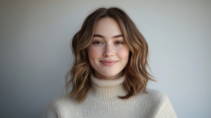 Fototapeta premium The Smiling Woman in Sweater