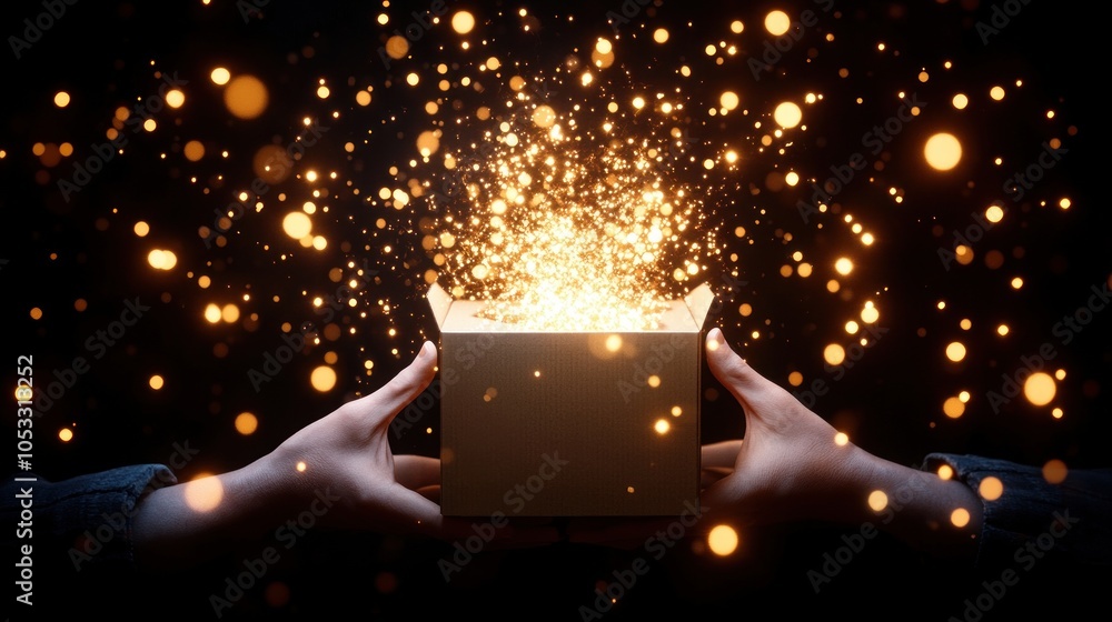 Poster Unveiling the magic within a glimpse into the sparkling surprises of a mysterious box