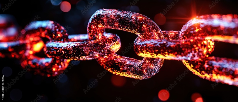 Poster radiant chains a dramatic representation of strength and connection in a vibrant universe