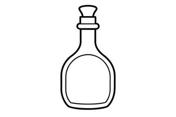 Olive oil bottle line art vector illustration