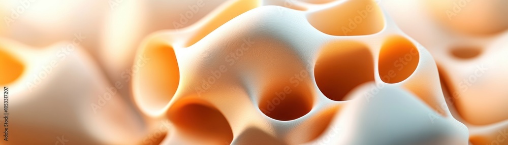 Poster Exploring the intricate patterns and textures of abstract organic forms in modern design