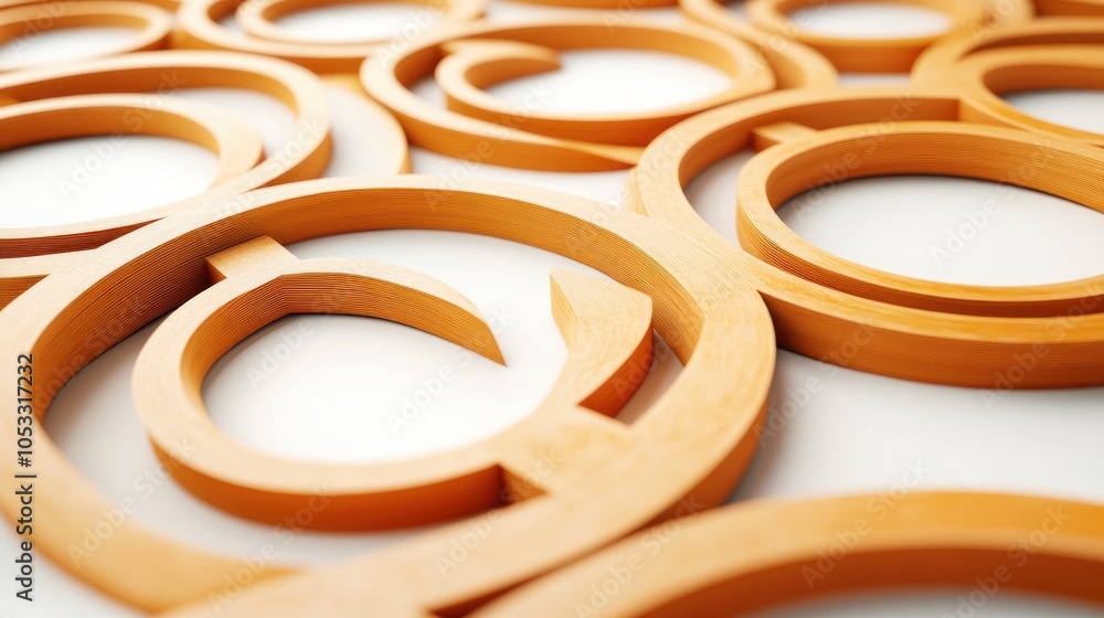 Aufkleber intricate wooden design a close-up of curved patterns showcasing artistic craftsmanship and texture