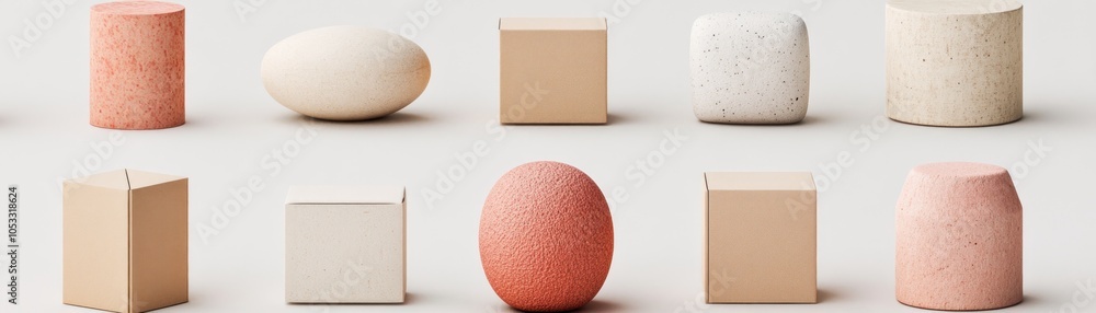 Aufkleber Exploring minimalistic shapes a study of form and texture in modern design aesthetics