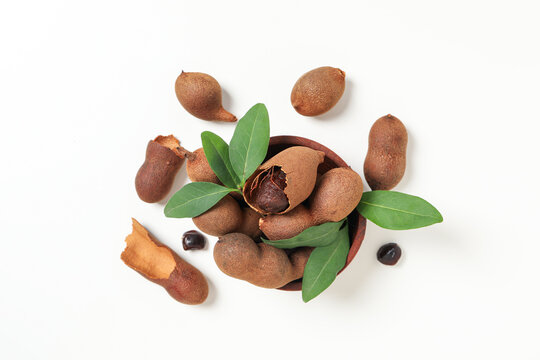 Tamarind, concept of tasty food, fresh tamarind fruit