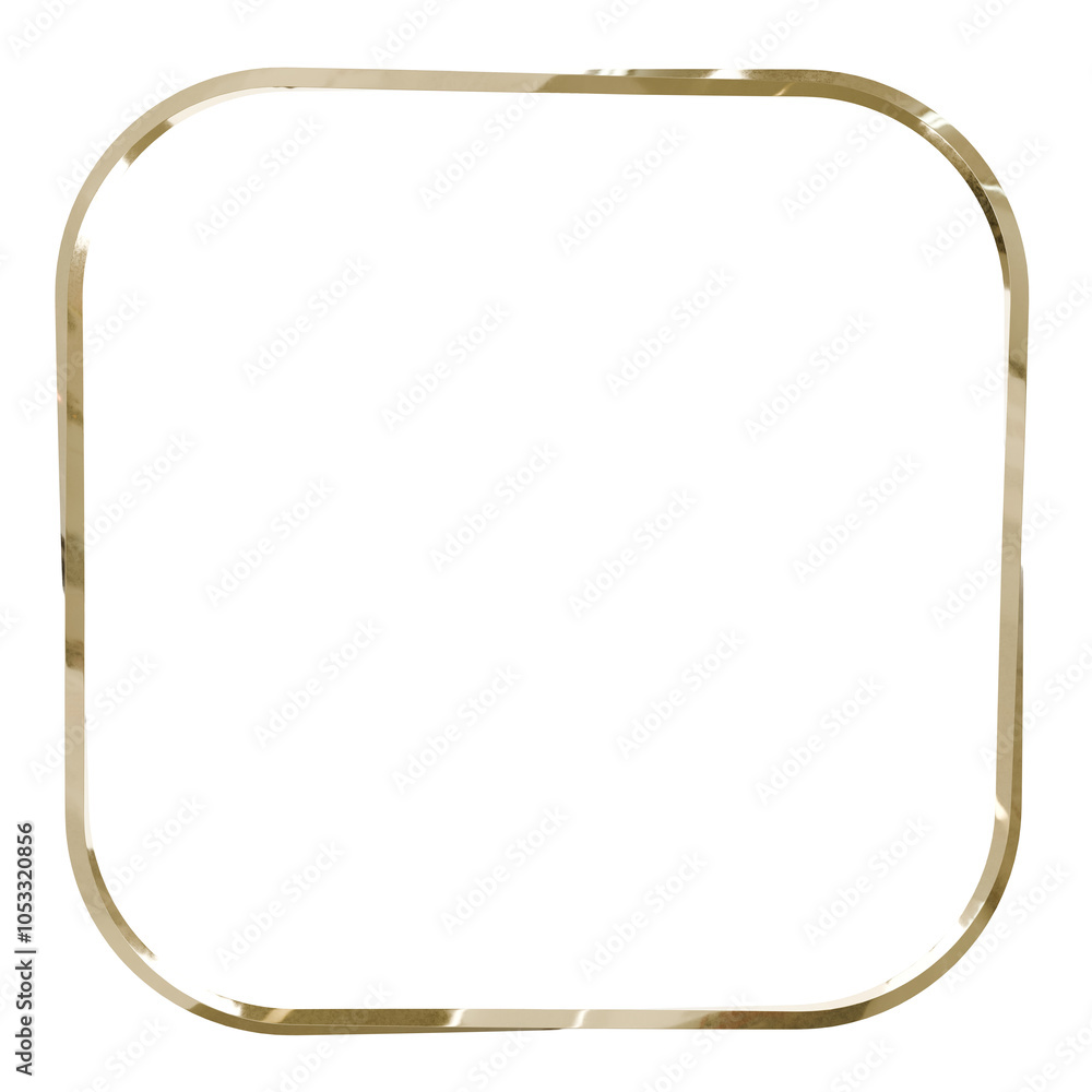 Poster twisted golden geometry: a stunning geometric square frame, crafted in gold with a twisted profile, 