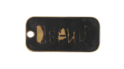 old bronze sign isolated on white background