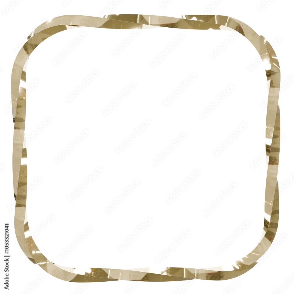 Poster twisted golden square: a mesmerizing golden square frame with a unique, twisted profile, adding a to