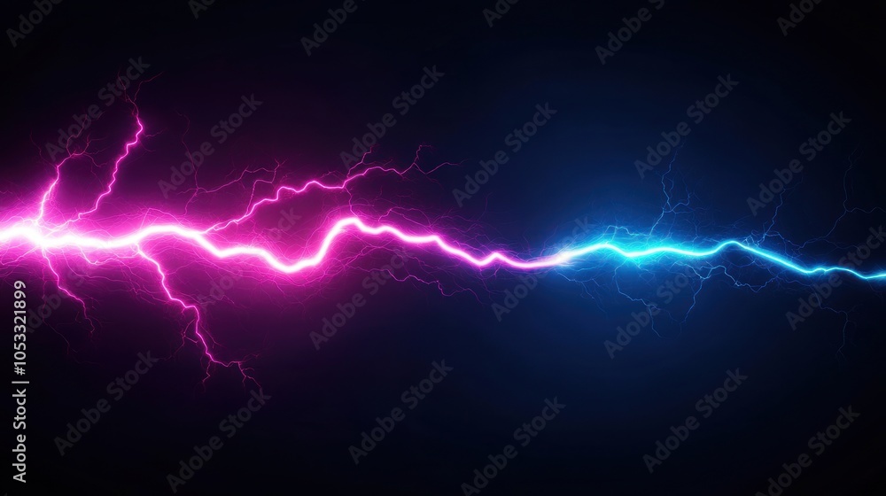 Poster dynamic electric energy a vibrant display of lightning in contrasting colors