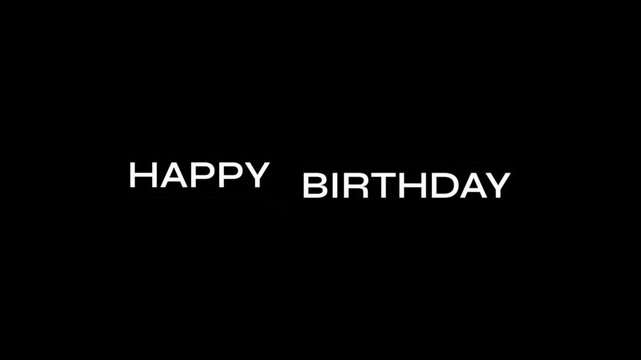 Happy Birthday Text Animated. Birthday Celebration