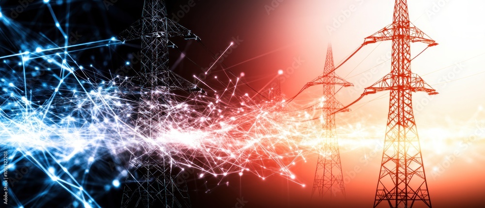 Fototapete the dynamic intersection of energy and technology exploring power transmission in a digital age