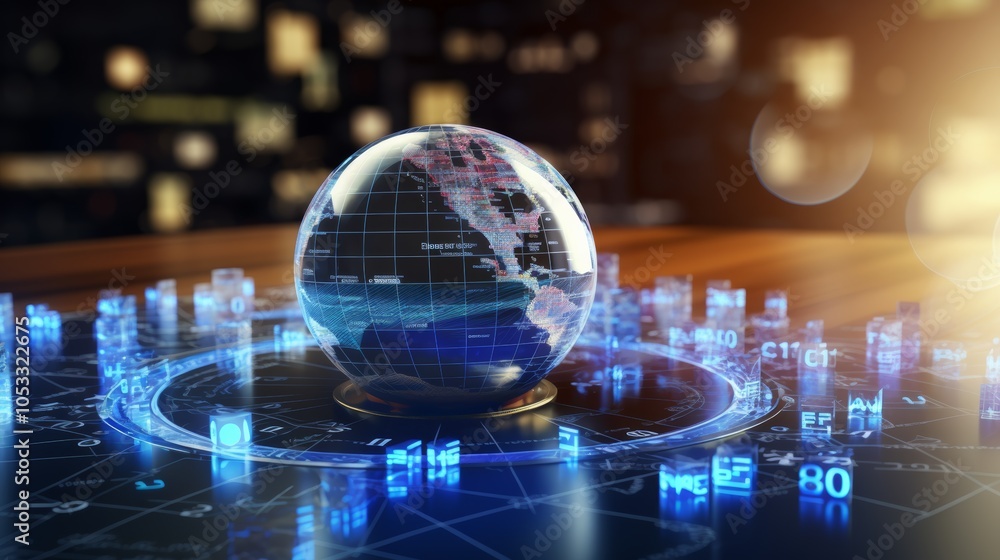 Poster currency market forecast with predictive analytics and future trend projections