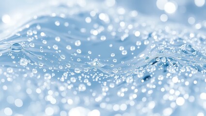 Abstract Water Droplets on Blue Surface